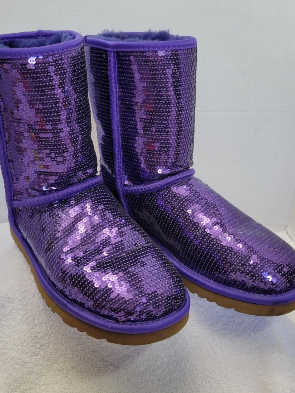 Rare Ugg Australia purple sequined boots size 9